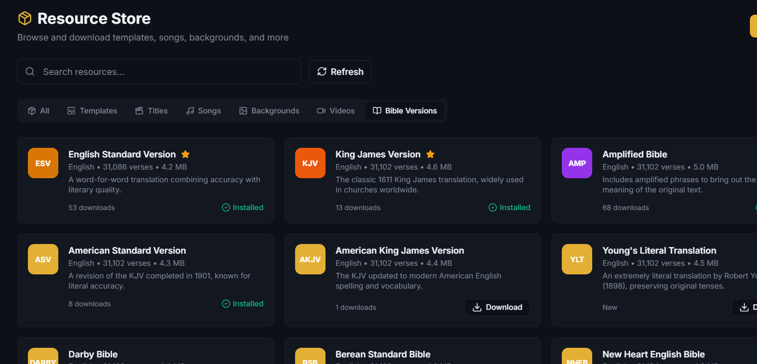 30+ Bible Versions Library