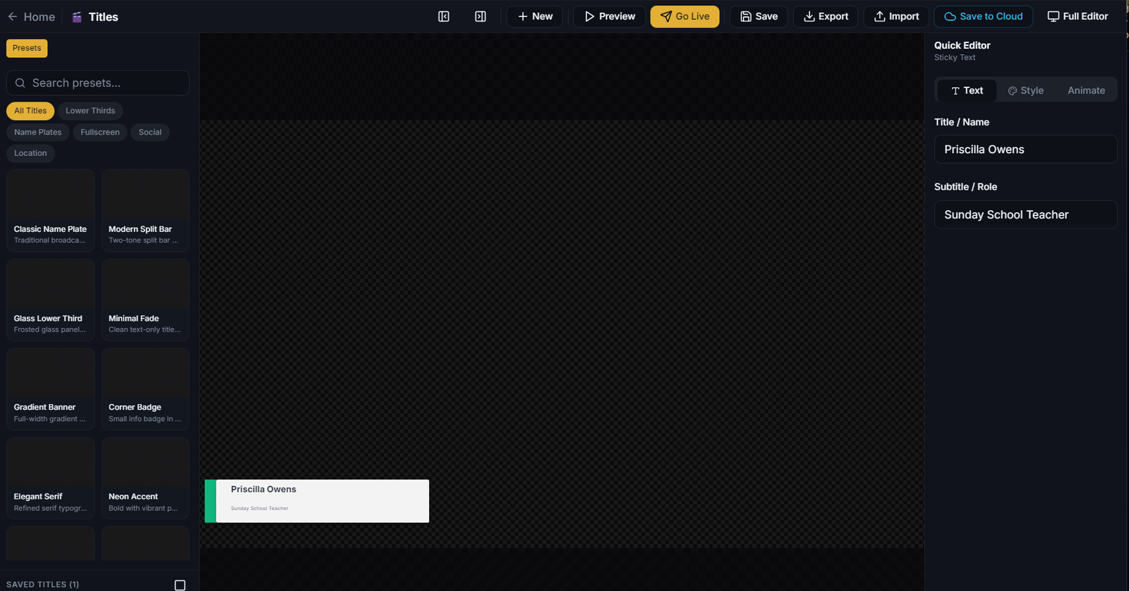 Title Templates Gallery